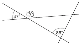 Diagram with 133 written next to the 47° angle