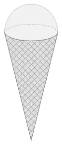 Ice cream cornet: a hemisphere on top of an inverted cone