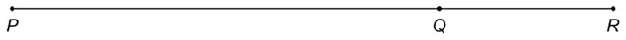 A straight line with points P, Q and R marked in order; PQ is three times as long as QR