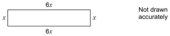Rectangle with length 6x and width x, not drawn accurately