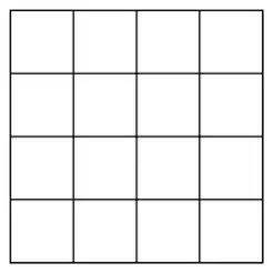 Empty 4 by 4 grid of squares