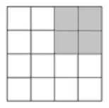 Grid with the top-right 2 by 2 block shaded