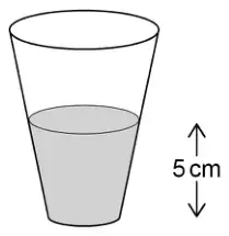 The same cup with coffee filling the bottom 5 cm