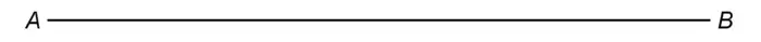 A line segment AB, printed 11 cm long on the paper