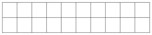 A grid of 2 rows of 10 squares