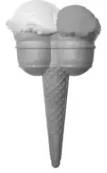 Picture of an ice cream cone with two scoops