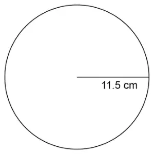 Circle with radius 11.5 cm