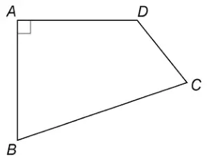 Quadrilateral ABCD with a right angle at A