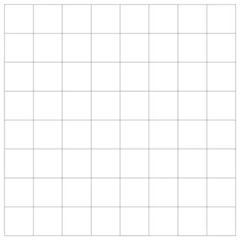 Empty 8 by 8 centimetre grid