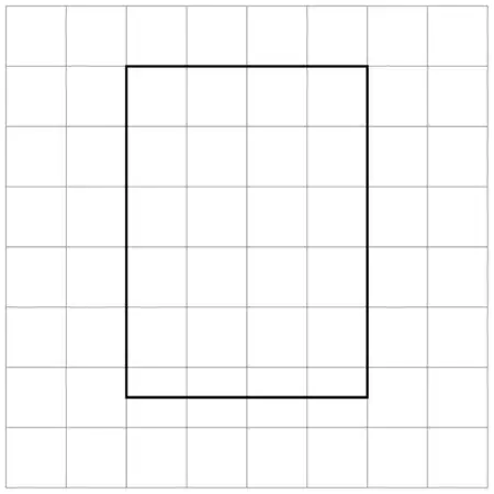 A rectangle 4 squares wide and 5.5 squares tall drawn on the grid