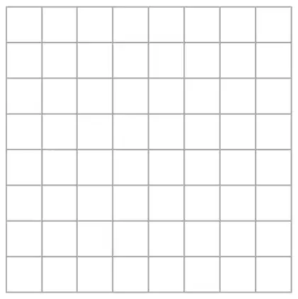 Empty square grid, 8 squares by 8 squares