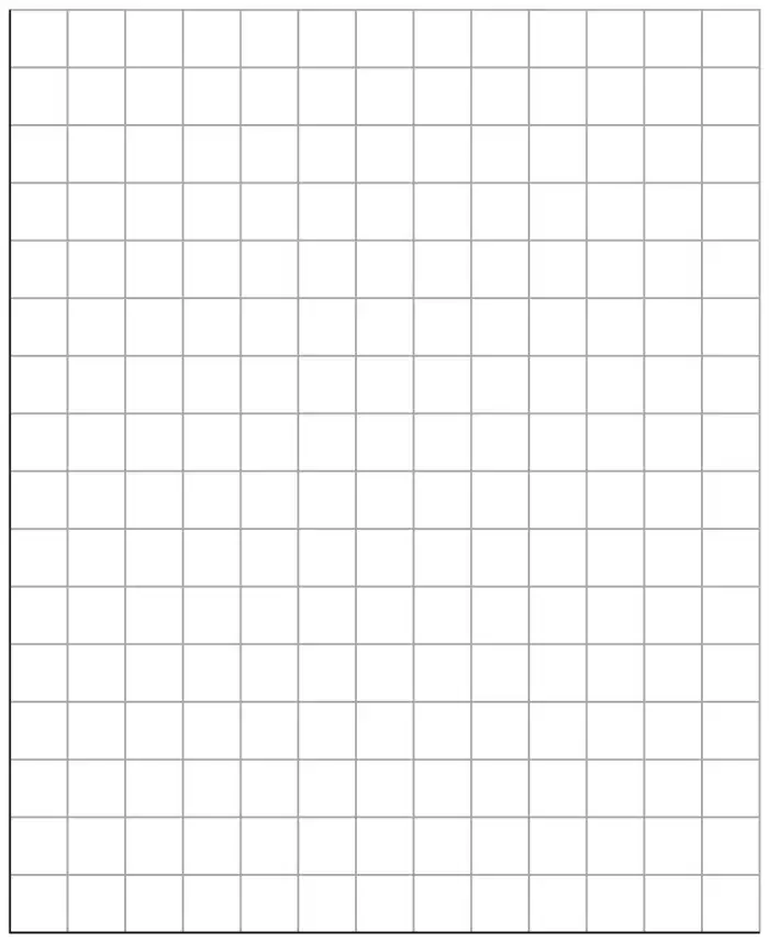 Blank square grid, 13 squares wide and 16 squares high