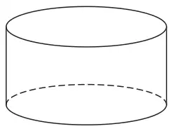 A solid with two circular faces, one above the other, joined by a curved surface