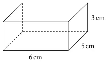 Cuboid 6 cm by 5 cm by 3 cm