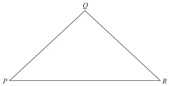 Triangle PQR with PR as the horizontal base and Q at the top