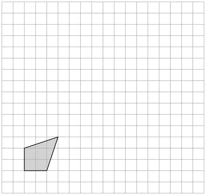 Square grid with a shaded quadrilateral
