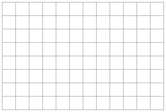 Blank square grid, 12 squares wide and 8 squares high