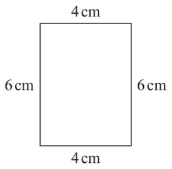 A rectangle 4 cm wide and 6 cm tall