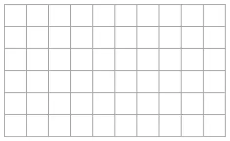 Empty square grid, 10 squares wide and 6 squares high
