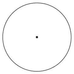A circle with its centre marked