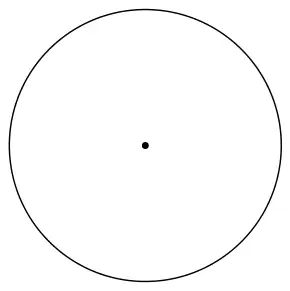 A circle with its centre marked