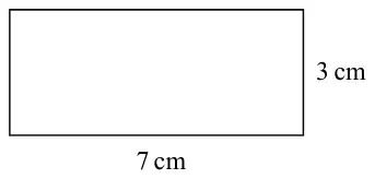A rectangle 7 cm long and 3 cm wide