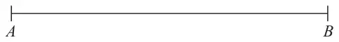 Horizontal straight line segment with end points labelled A and B