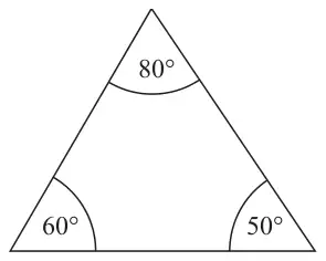 Triangle with angles marked 80°, 60° and 50°