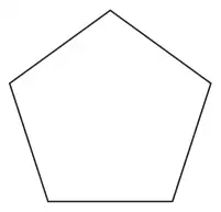 A regular five-sided polygon