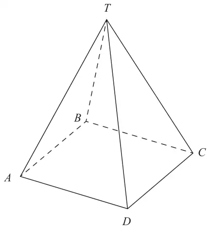 Square-based pyramid with vertex T above base ABCD