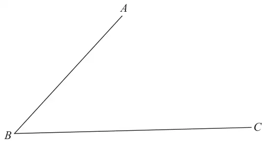 Angle ABC formed by line segments BA and BC