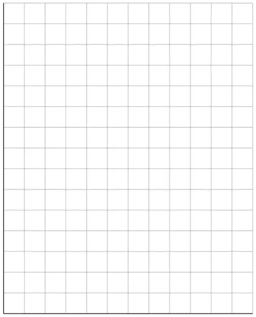 Blank square grid, 12 squares wide and 15 squares high, with axes along the left and bottom edges