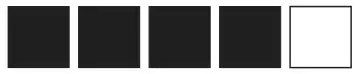 Diagram: a row of five squares, four black and one white