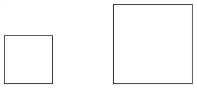Diagram: a small square and a larger square