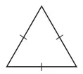 Diagram: a triangle with all three sides marked equal