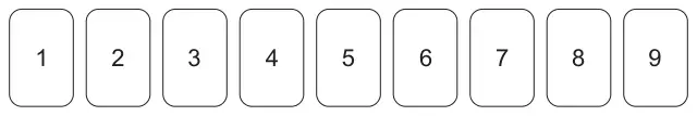 Nine number cards showing the digits 1, 2, 3, 4, 5, 6, 7, 8 and 9
