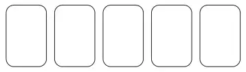 Five blank cards in a row