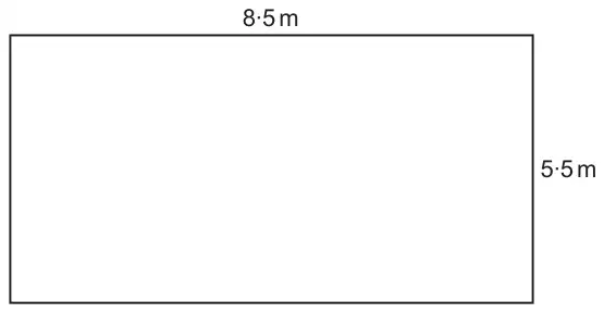 Diagram: rectangle 8·5 m by 5·5 m