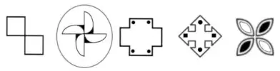 Mark scheme: the pinwheel shape (second shape) circled