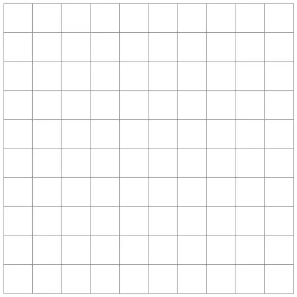 Blank square grid, 10 by 10