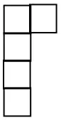 Plan view: a column of four squares with one square to the right of the top square