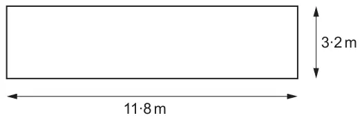 Diagram: rectangle 11·8 m long and 3·2 m high