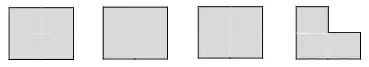 Three whole rectangles and one three-quarter rectangle