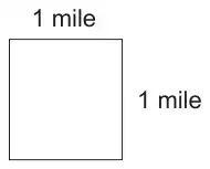 Diagram: a square field with sides labelled 1 mile and 1 mile
