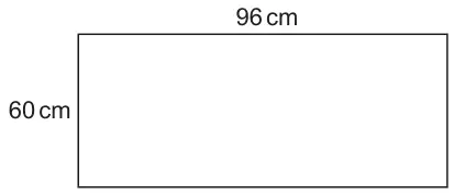 Diagram: a rectangle 96 cm long and 60 cm wide