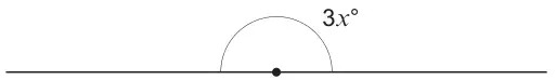 Diagram: a straight line with the angle on it marked 3x degrees