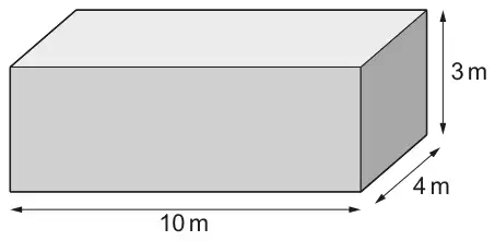 Cuboid shipping container 10 m long, 4 m wide and 3 m high