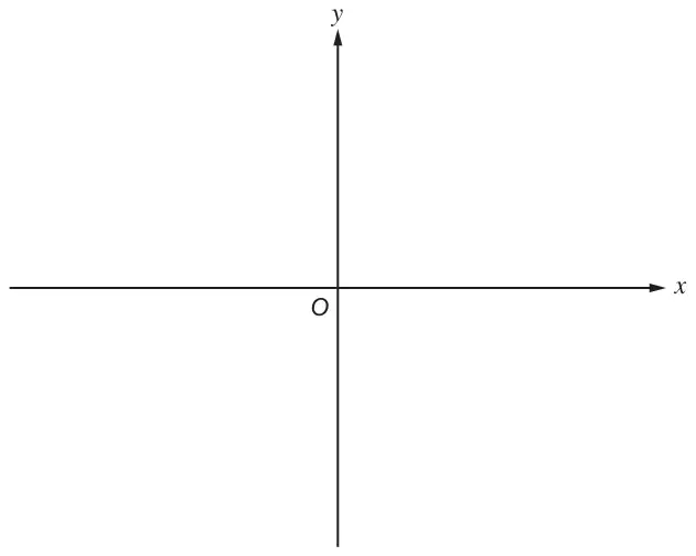 Blank x and y axes with origin O