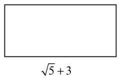 Rectangle with length labelled square root of 5 + 3