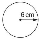 Circle with radius 6 cm